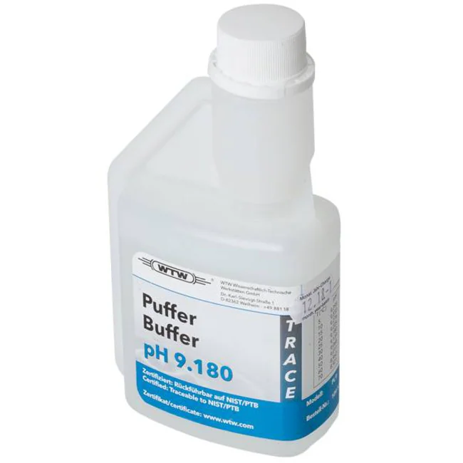 WTW Standard (DIN/NIST) Pufferlösung, 1 Flasche mit 250 ml: pH 9,180 /9,18, #109130