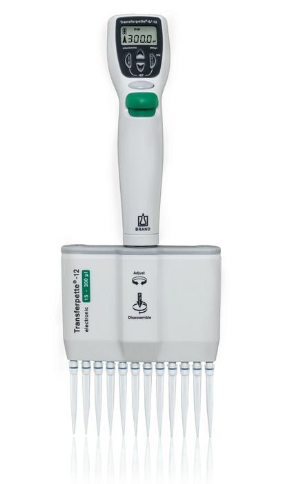 Brand Transferpette® -12 electronic, DE-M, 15-300 µl, Netzteil Europa (100-240 V / 50-60 Hz), #705456