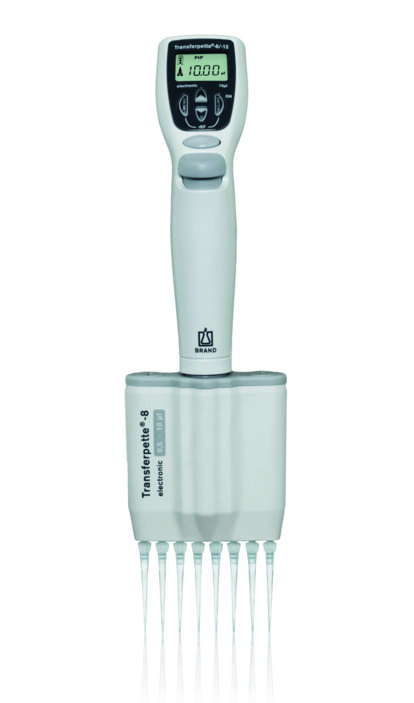 Brand Transferpette® -8 electronic, DE-M, 0,5-10 µl, Netzteil Europa (100-240 V / 50-60 Hz), #705399