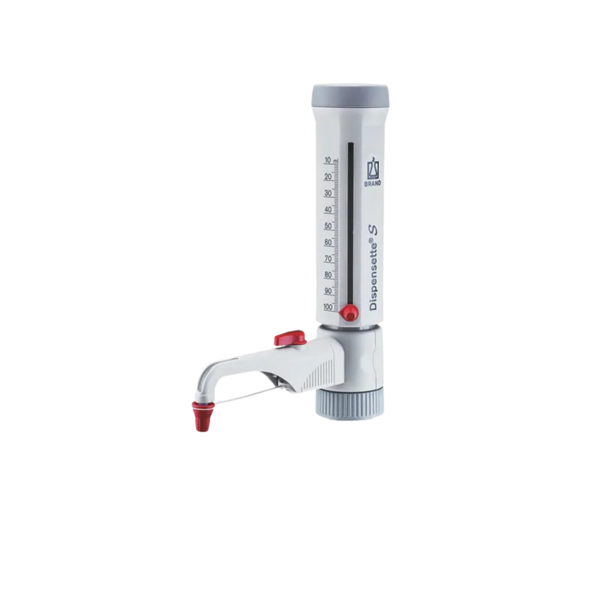 BRAND Dispensette S Analog, mit Rückdosierventil, Flaschenaufsatz-Dispenser (0,1 – 100 ml) - 0,1 ml - 1 ml