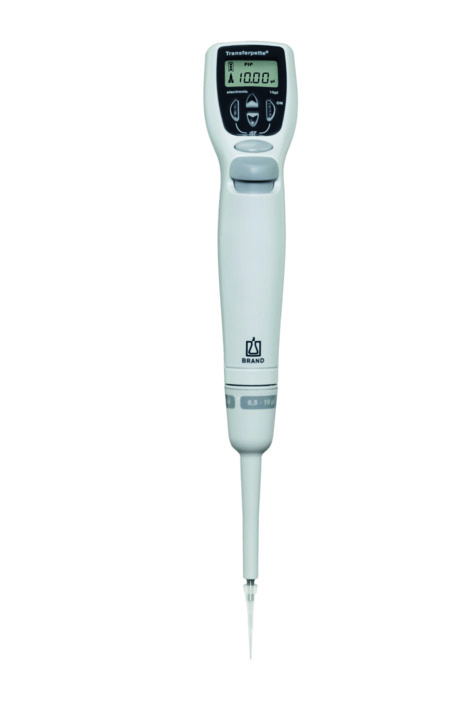 Brand Transferpette® electronic, DE-M, 0,5-10 µl, Netzteil Europa (100-240 V / 50-60 Hz), #705299