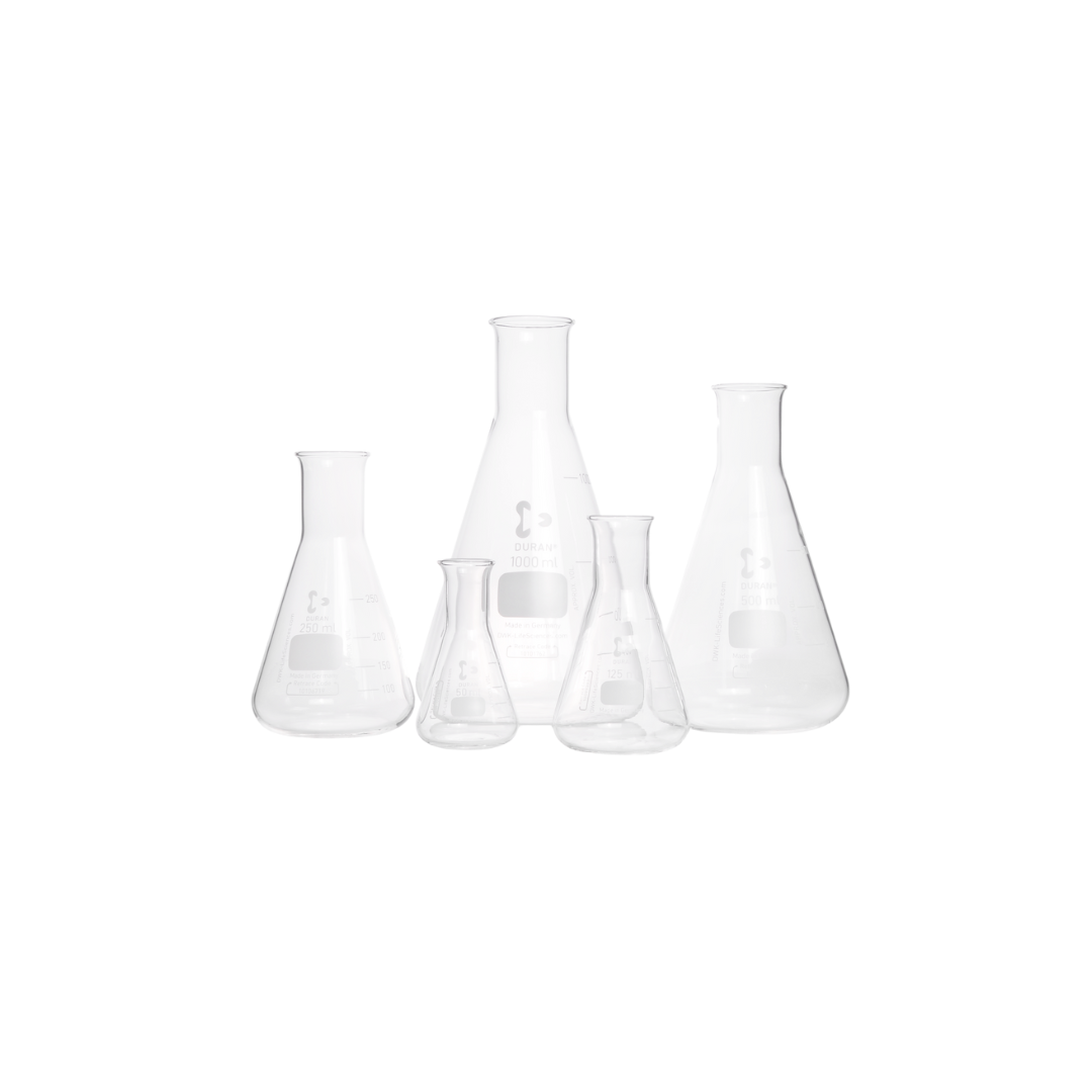 DURAN Erlenmeyerkolben Enghals, 500 ml, 10er Pack, DIN ISO 1773, 212164404
